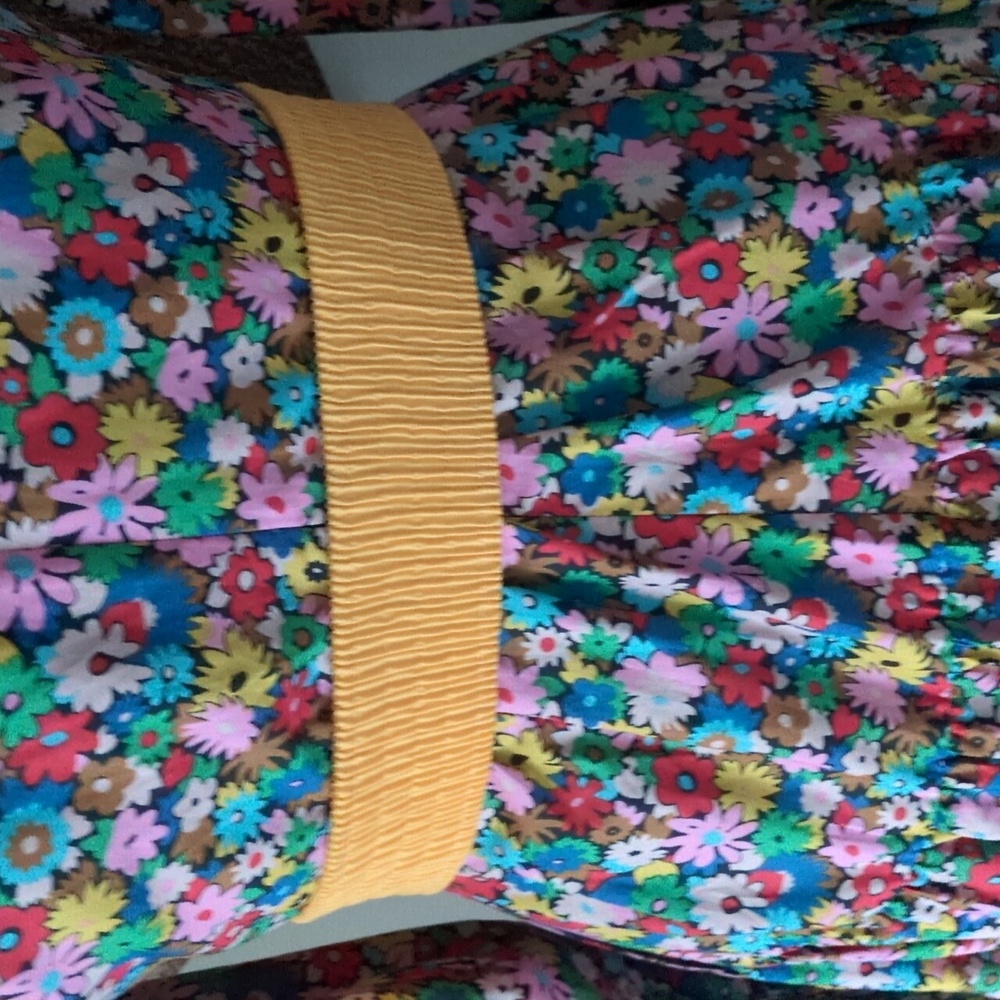 Boden Floral Long Sleeve Dress with Sharp Yellow Belt And Pockets 2P Or 2 - Picture 5 of 14